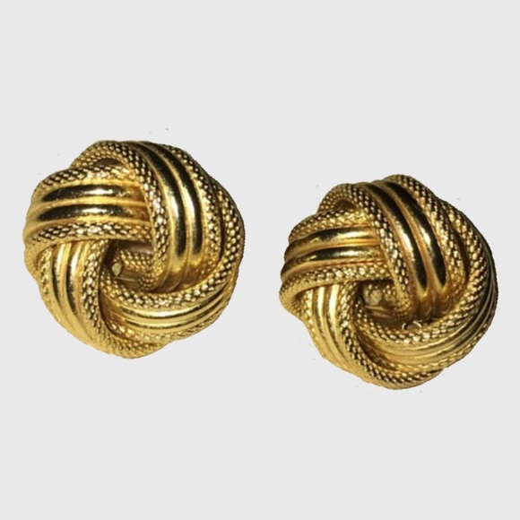14K Jewelry - Love Knot Earrings HUGE 14K Yellow Gold